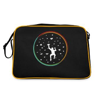 Climbing wall graphic gift climbing climber - Retro Bag - black/gold - Back