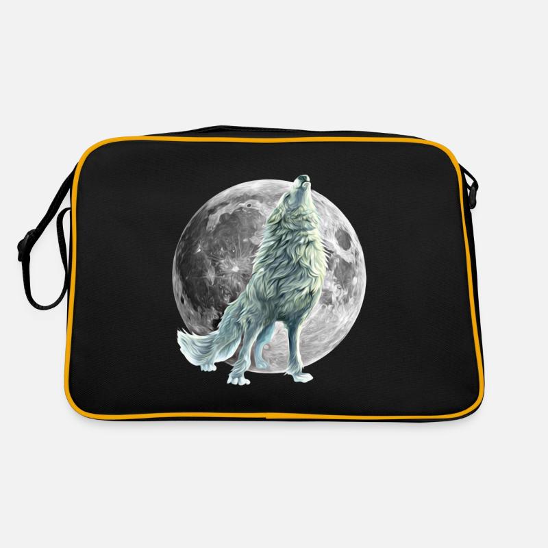 wolf - Retro Bag - black/gold