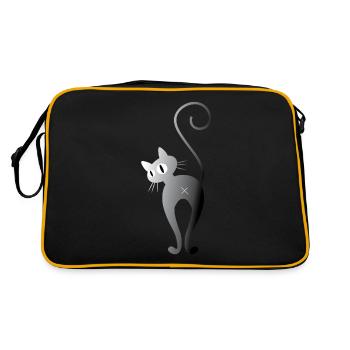 Cat Cat Cats Cat Friend Cat Kitty - Retro Bag - black/gold - Back