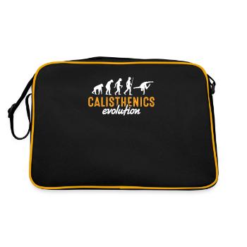Calisthenics Evolution Fitness Gym Geschenkidee - Retro Tasche - Schwarz/Gold - Hinten