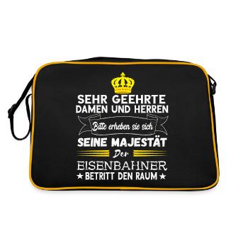Eisenbahner Majestät Schaffner Zugführer - Retro Tasche - Schwarz/Gold - Hinten