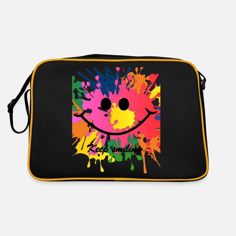 keep smiling splash bunt Freude Retro Tasche