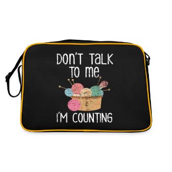 Knitting Counting - Retro Bag - black/gold - Back