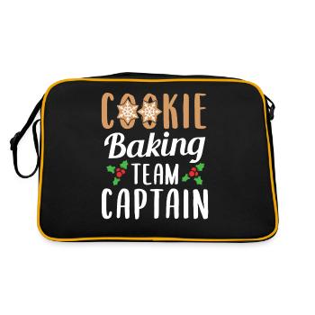 Cadeau d'équipe de cuisson de biscuits de Noël - Sac Retro - noir/or - Dos