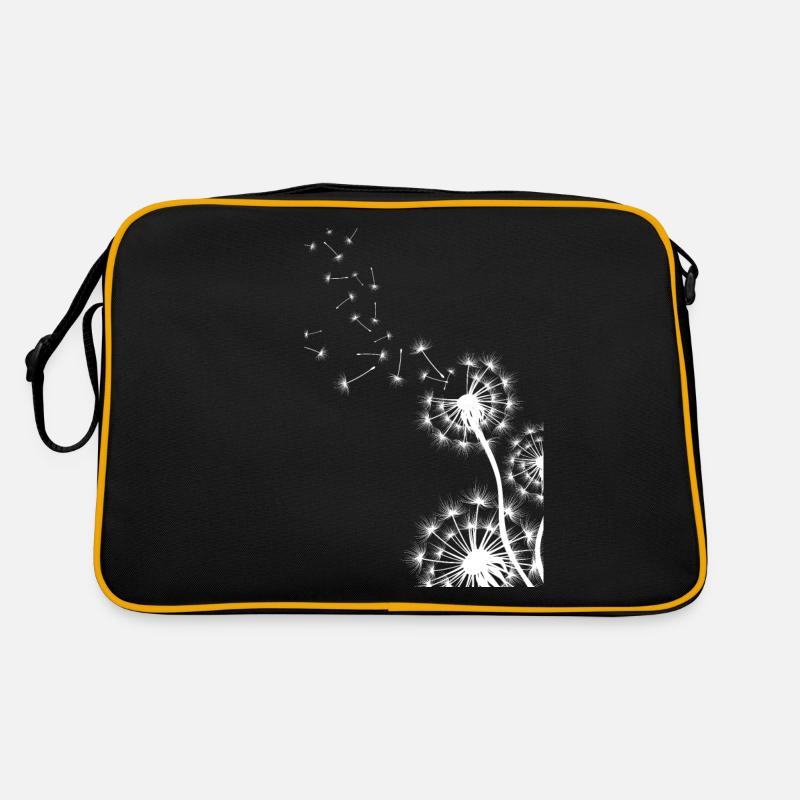 Pusteblume Blume Natur Geschenkidee - Retro Tasche - Schwarz/Gold