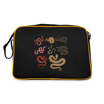 Schlangen Jäger Reptilien Sammler Tier Bildung - Retro Tasche - Schwarz/Gold - Hinten