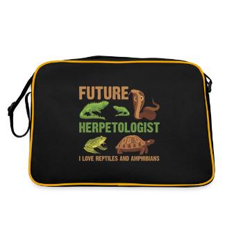 Zukünftiger Herpetologe Reptilien Amphibien Fan - Retro Tasche - Schwarz/Gold - Hinten