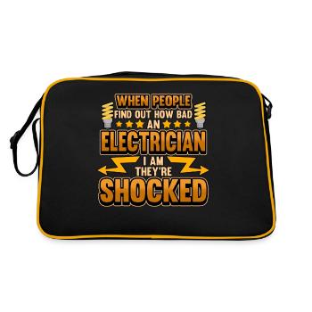 Choc électricien disant drôle cadeau de travail - Sac Retro - noir/or - Dos