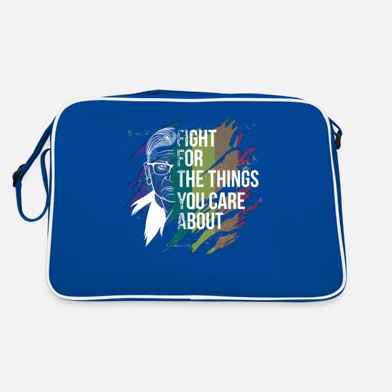 Ruth Bader Ginsburg mit Regenbogenfahne Retro Tasche