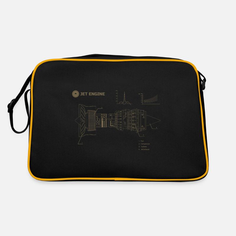 Jet Engine Blueprint – pour les passionnés d’aviation Sac Retro