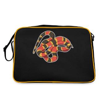 Schlange Reptil Schlangen Schlange Herren - Retro Tasche - Schwarz/Gold - Hinten