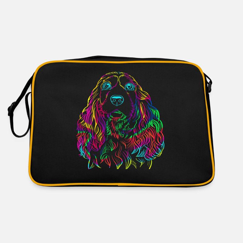 Chien cocker spaniel coloré Sac Retro