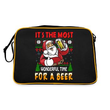X MAS - IT'S THE MOST WONDERFUL TIME FOR A BEER - Retro Bag - black/gold - Back