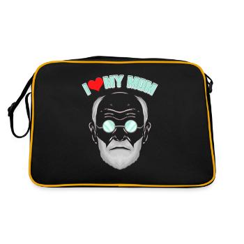 I Love my Mum - Funny Psychology & Psychologists - Retro Bag - black/gold - Back