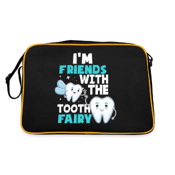 Dentist dentists profession funny saying - Retro Bag - black/gold - Back