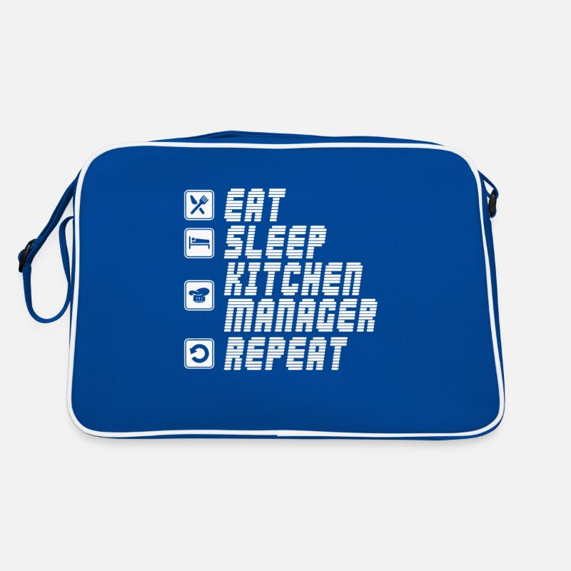 Funny Eat Sleep Kitchen Manager Répéter Sac Retro