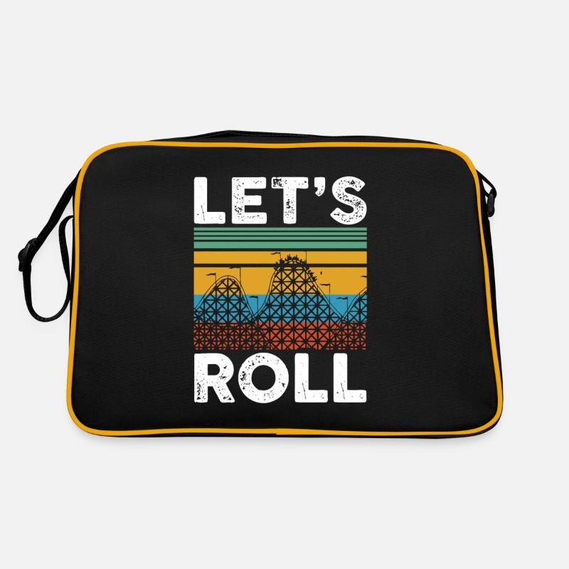 Roller Coaster Lets Roll Thrillseeker Amusement Retro Tasche