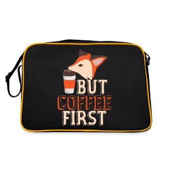 But Coffee First Fuchs Style - Retro Tasche - Schwarz/Gold - Hinten