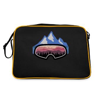 Ski Snowboard Apres Ski Spruch Vintage Geschenk - Retro Tasche - Schwarz/Gold - Hinten