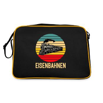 Eisenbahner Lokführer Retro Eisenbahn Zug Schaffne - Retro Tasche - Schwarz/Gold - Hinten