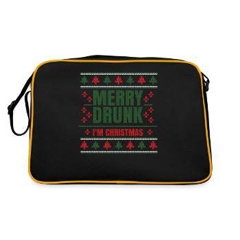 Merry Drunk - I'm Christmas - Retro Tasche - Schwarz/Gold - Hinten