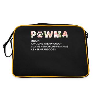 Pawma Definition Shirt Mother Mama Dog Paw - Retro Tasche - Schwarz/Gold - Hinten