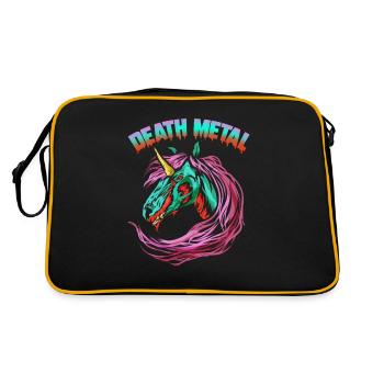 Death Metal Unicorn Zombie Style Rainbow Design - Retro Bag - black/gold - Back