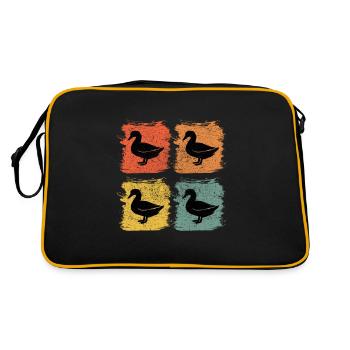 Duck Goose Retro Pop Art Gift - Retro Bag - black/gold - Back