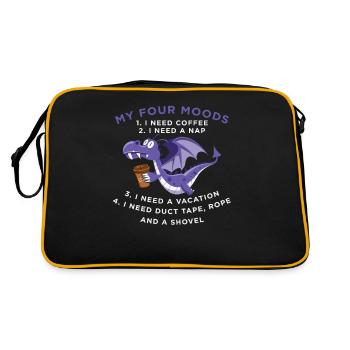Funny Quote sayings My Four Moods Dragon Coffee Lo - Retro Bag - black/gold - Back