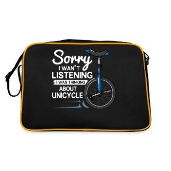 Unicycle bike cycling wheel unicyclist - Retro Bag - black/gold - Back