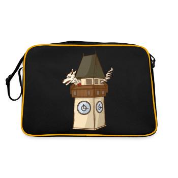 Steirischer Panther am Grazer Uhrturm – Steiermark - Retro Tasche - Schwarz/Gold - Hinten