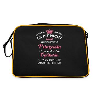 Optikerin Augenoptikerin Optiker Geschenk Brille - Retro Tasche - Schwarz/Gold - Hinten