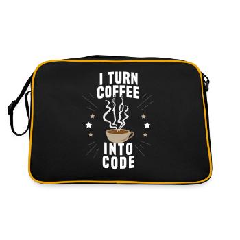 Coffee saying for an IT nerd - Retro Bag - black/gold - Back