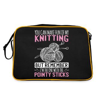 Knitting gifts - Retro Bag - black/gold - Back