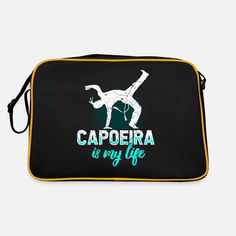Capoeira Brasilien - Retro Tasche - Schwarz/Gold