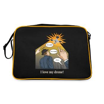 Drone Owners Drone Fans Pilot Hobby Design - Retro Bag - black/gold - Back
