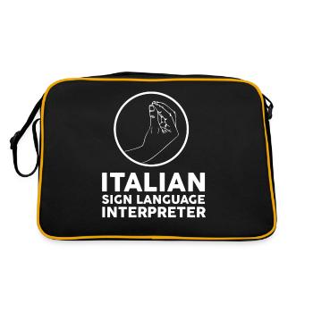Interprète en langue des signes italienne - sourd et - Sac Retro - noir/or - Dos