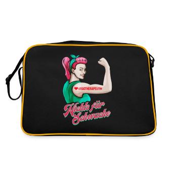 Ergotherapeutin - Nichts für Schwache Geschenk - Retro Tasche - Schwarz/Gold - Hinten
