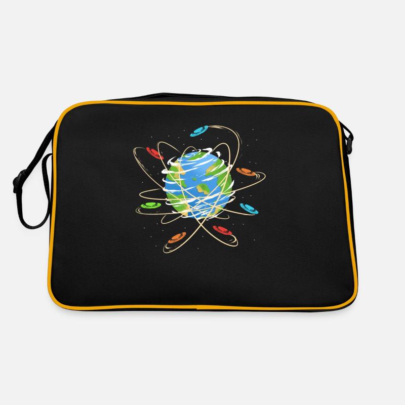 Disc Golf Earth Planet Space Design & Gift - Retro Bag - black/gold