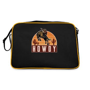 Cowboy Western Country Western Cheval Rodéo - Sac Retro - noir/or - Dos