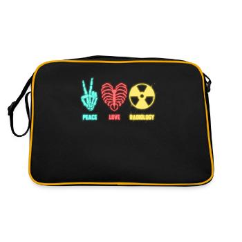 Peace Love Radiology Radiologists & X-ray Technicians - Retro Bag - black/gold - Back