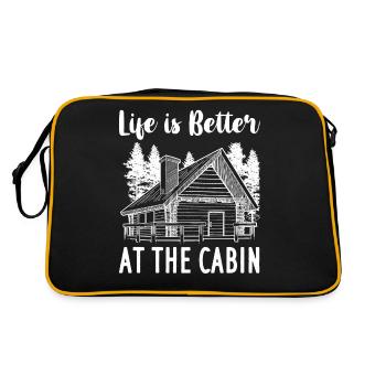 Cabane de montagne refuge chalet cabane en bois - Sac Retro - noir/or - Dos