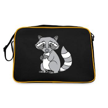 racoon - Retro Bag - black/gold - Back