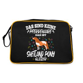Das sind keine Pferdehaare Das ist Shetland Pony - Retro Tasche - Schwarz/Gold - Hinten
