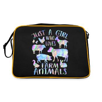 Juste une fille qui aime les animaux de la ferme - Sac Retro - noir/or - Dos