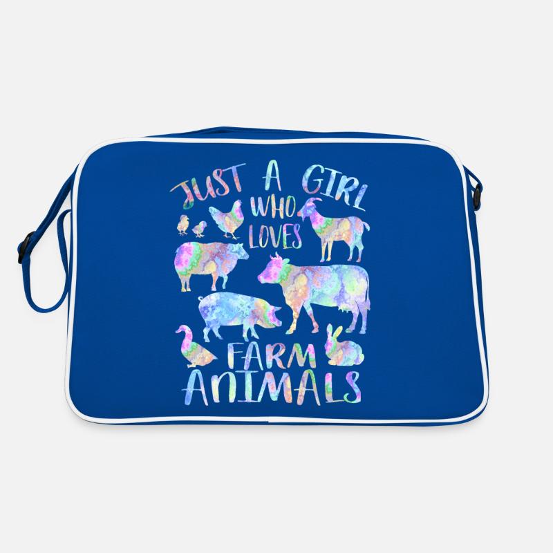 Nur ein Mädchen, das Nutztiere liebt Retro Tasche