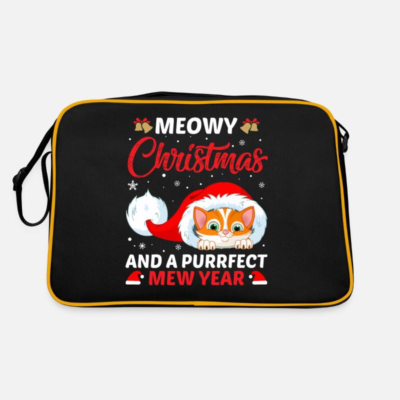 Frohe Weihnachten Katze Retro Tasche