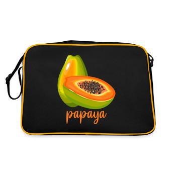 Fruits d'été végétaliens pour les amateurs de papaye - Sac Retro - noir/or - Dos