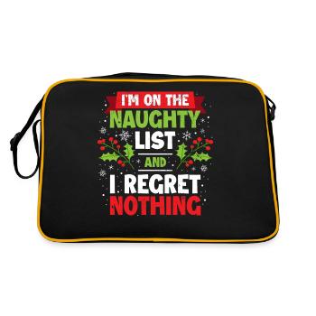 Weihnachten Lustig Weihnachtsgeschenk - Retro Tasche - Schwarz/Gold - Hinten