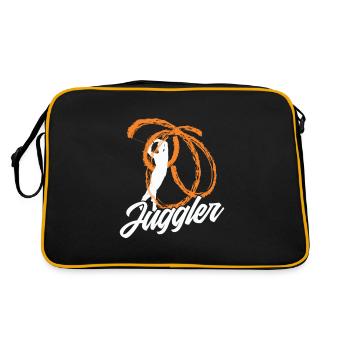 Torch Juggler Juggling Fire Poi Gift - Retro Bag - black/gold - Back